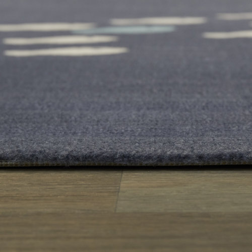 Beachcrest Home Crowborough Performance Navy/Blue/Cream Rug & Reviews